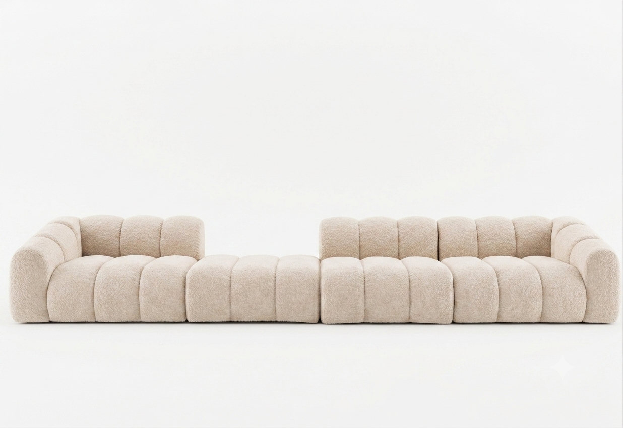 Sofa Tapicerowana Modułowa Arand Line SL+P+S+SP - Duża Kanapa 410 cm z Komfortowym Podłokietnikiem