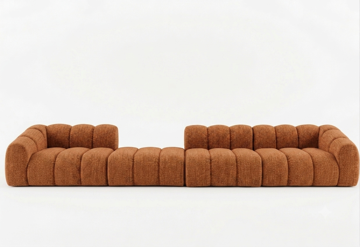 Sofa Tapicerowana Modułowa Arand Line SL+P+S+SP - Duża Kanapa 410 cm z Komfortowym Podłokietnikiem