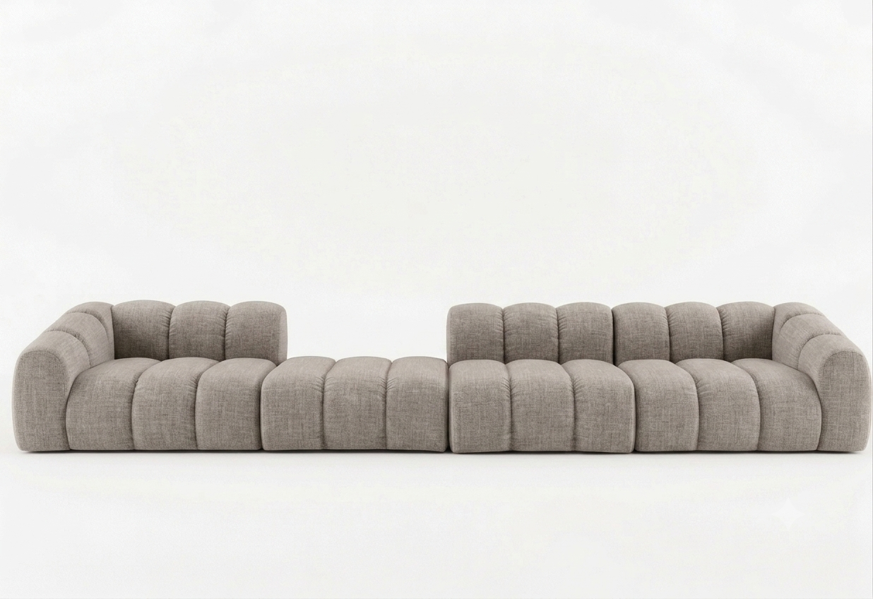 Sofa Tapicerowana Modułowa Arand Line SL+P+S+SP - Duża Kanapa 410 cm z Komfortowym Podłokietnikiem