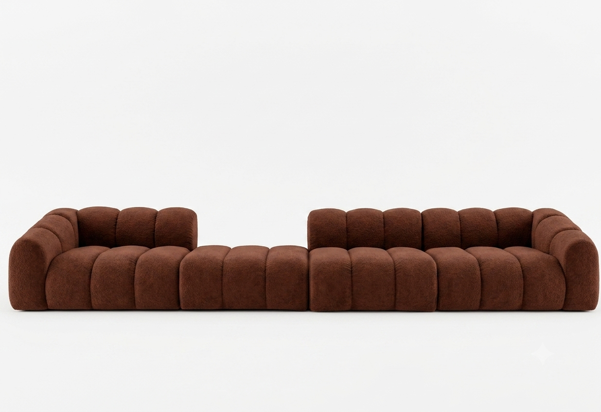 Sofa Tapicerowana Modułowa Arand Line SL+P+S+SP - Duża Kanapa 410 cm z Komfortowym Podłokietnikiem