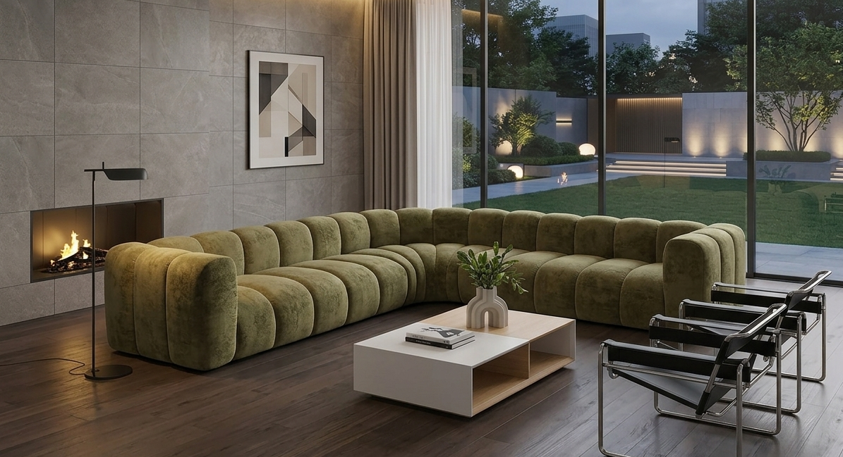 Sofa narożna modułowa tapicerowana Arand SL5+RS+SP5