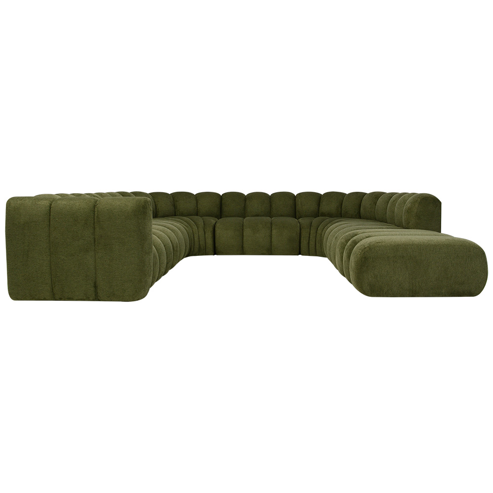 Sofa modułowa tapicerowana kształt "U" Arand SL+S+RS+S+RS+S+P