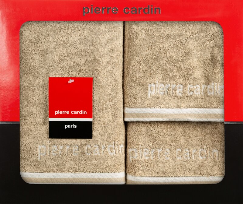 Komplet ręczników Pierre Cardin Rocco 3 szt. beżowy 40 X 34 X 9 CM – miękki i chłonny
