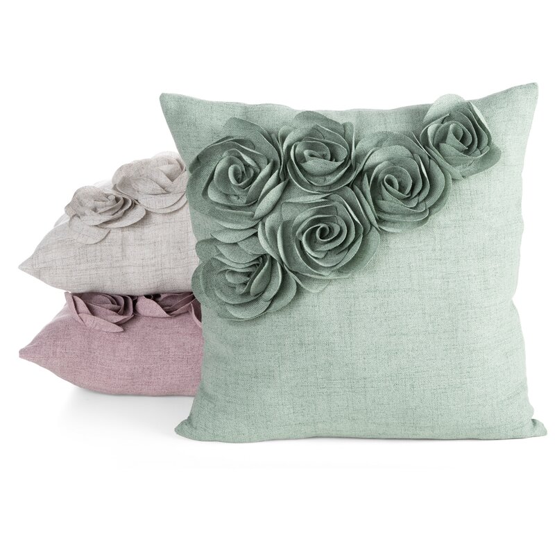 Poszewka Flores 7 różowa 45 x 45 cm – z różami 3D
