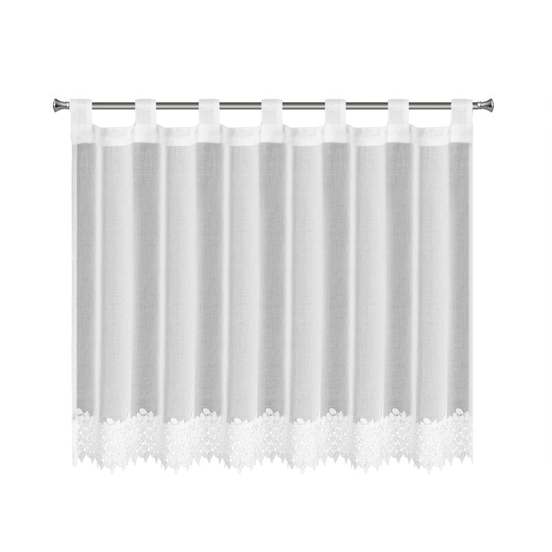 Firana gotowa Hestia na szelkach biała 150 X 70 CM – z elegancką koronką