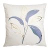 Poszewka welurowa Garl kremowa 45 X 45 cm – z wzorem liści