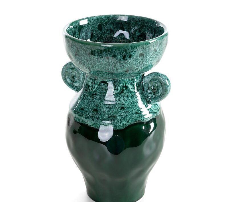 Wazon ceramiczny Dina zielony O 17 X 30 cm – na susze i kwiaty