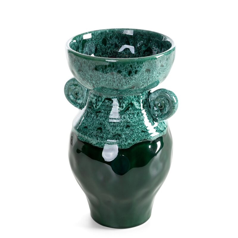 Wazon ceramiczny Dina zielony O 17 X 30 cm – na susze i kwiaty