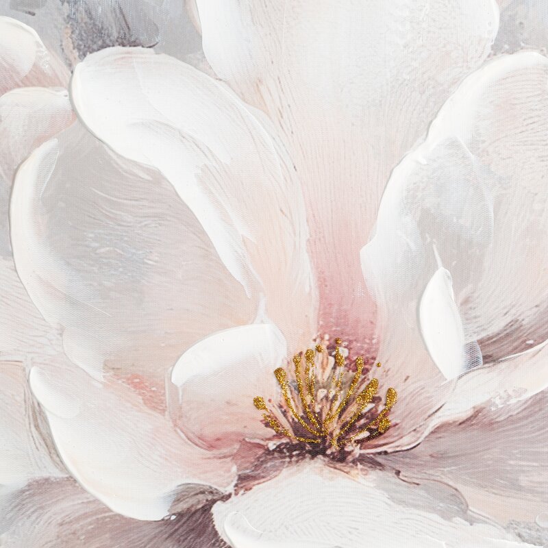 Obraz ręcznie malowany magnolie kremowy 120 X 60 cm – wnosi spokój i lekkość