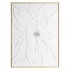 Obraz ręcznie malowany kwiatowy kremowy 80 X 80 cm – wprowadza spokój