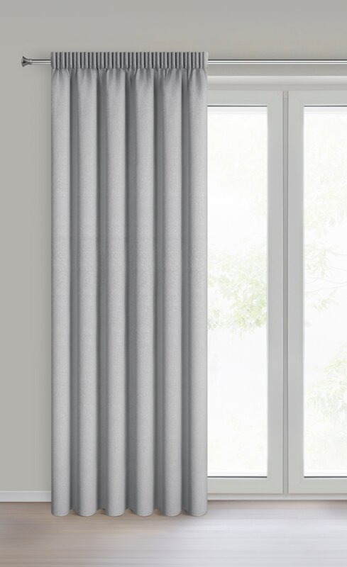Zasłona gotowa Zoey srebrna 140 X 270 CM – 100% zaciemniająca