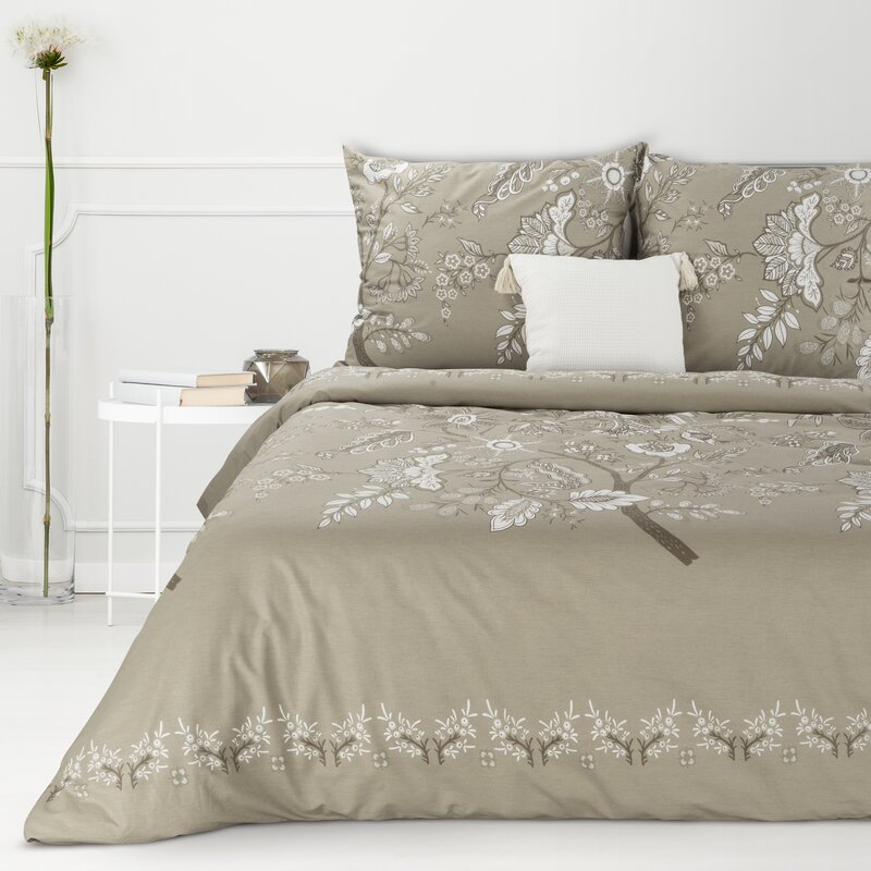 Komplet pościeli bawełnianej renforce Ren ciemnobeżowy 160 X 200 cm – komfortowa i trwała