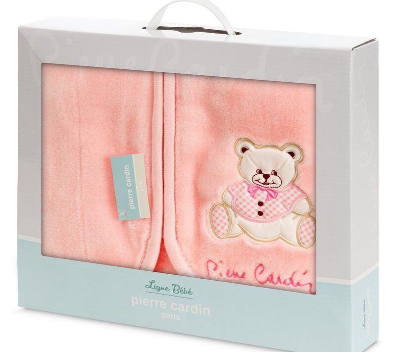 Koc Pierre Cardin Baby6 różowy 80 X 90 CM – miękki i delikatny