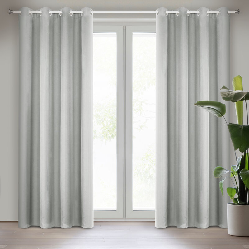 Zasłona gotowa Rita srebrna 140 X 250 CM – łatwa w prasowaniu