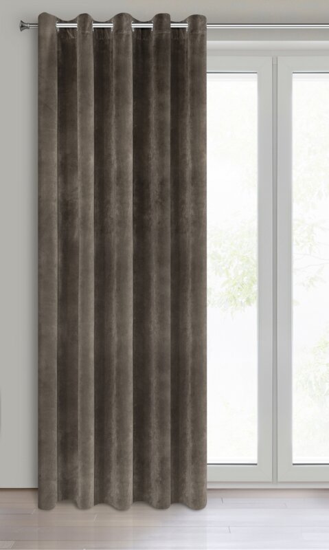Zasłona gotowa Villa grafitowa 140 X 250 CM – z miękkiego welwetu
