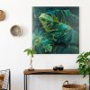 Obraz ręcznie malowany Monstera zielony 80 X 80 cm – egzotyczna świeżość