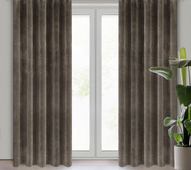 Zasłona gotowa Villa grafitowa 140 X 250 CM – z miękkiego welwetu