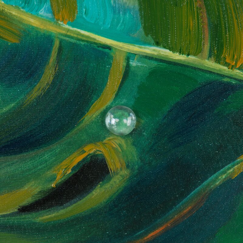 Obraz ręcznie malowany Monstera zielony 80 X 80 cm – egzotyczna świeżość