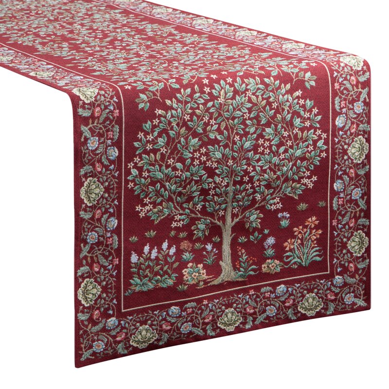 Obrus gobelinowy czerwony 45X140 – do dekoracji stołu i komody