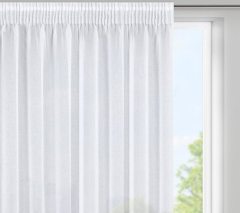 Firana gotowa Elpidia biała 350 X 150 CM – delikatna i lekka
