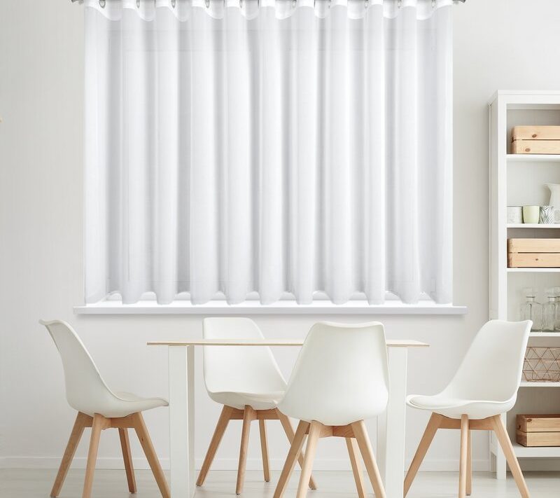 Firana gotowa Debra biała 400 X 160 cm – gładka i lekka