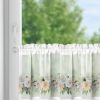 Zazdrostka Flowery na taśmie biała 150 X 60 cm – z nadrukiem roślinnym