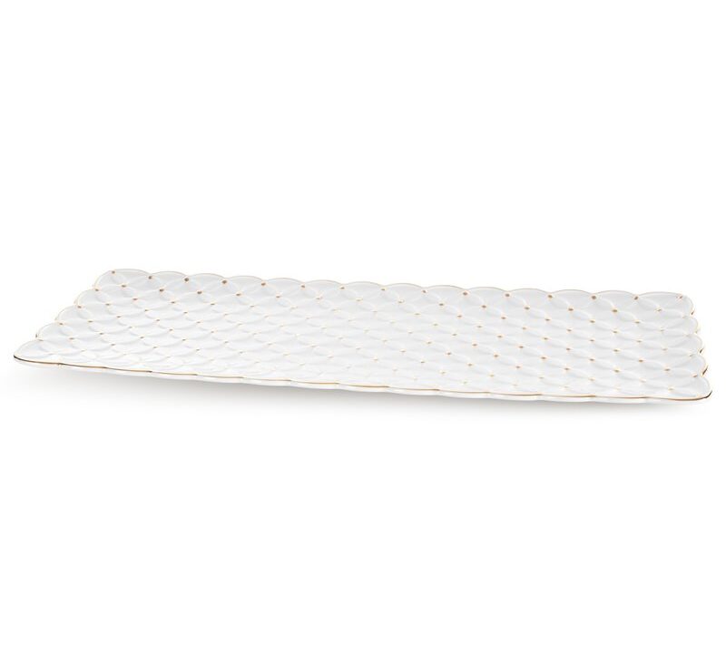 Patera dekoracyjna Belia (02) kremowa 40 X 15 X 2 CM – na świece i biżuterię