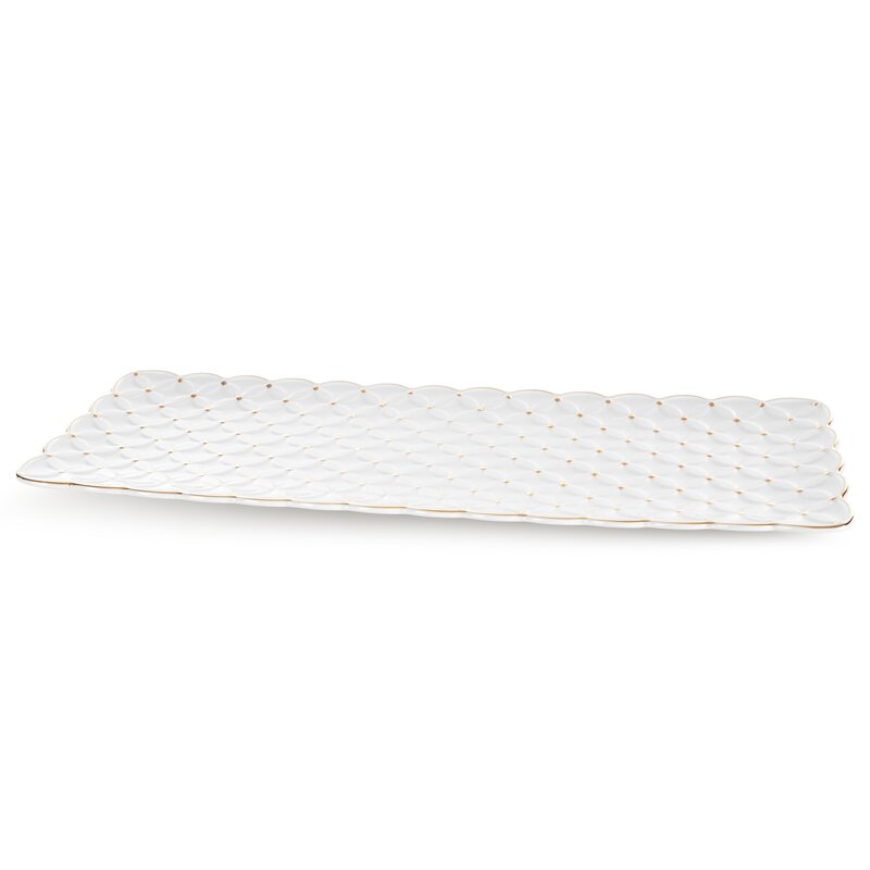 Patera dekoracyjna Belia (02) kremowa 40 X 15 X 2 CM – na świece i biżuterię