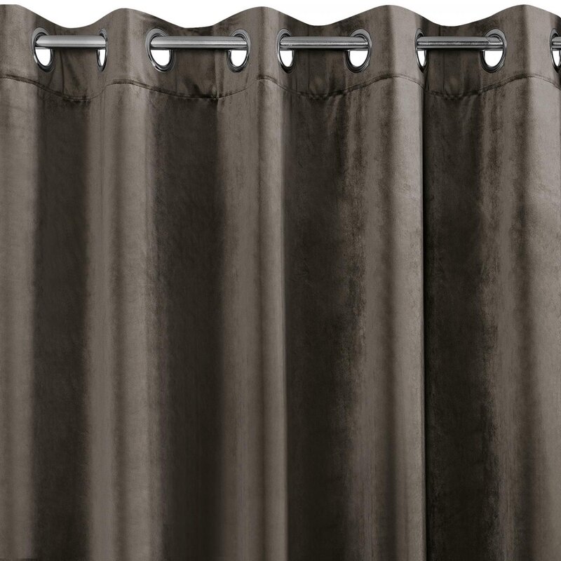 Zasłona gotowa Villa grafitowa 140 X 250 CM – z miękkiego welwetu