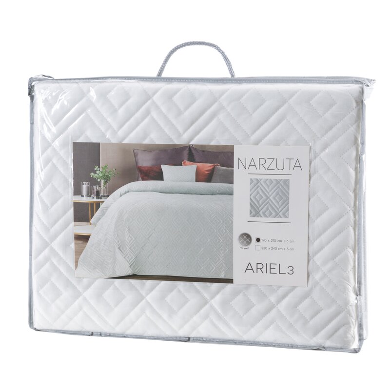 Narzuta welwetowa Ariel 3 biała 220 X 240 cm – miękka i przytulna