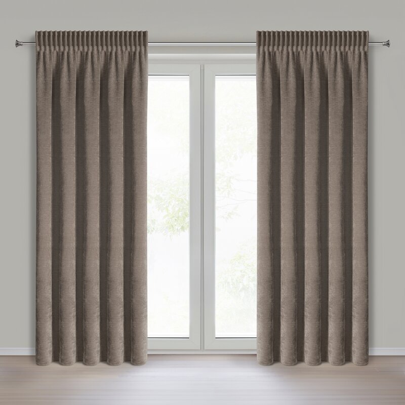 Zasłona gotowa Nilo ciemnobrązowa 140 X 270 cm – miękka w dotyku