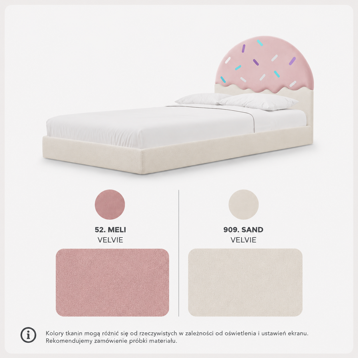 Łóżko Dziecięce Confetti Double Bed - Podwójne Łóżko Tapicerowane Z Wysuwaną Szufladą