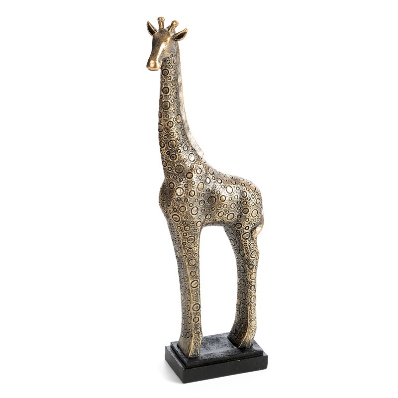 Figurka ceramiczna Żyrafa Travis złota 13 X 8 X 35 CM – do salonu i gabinetu