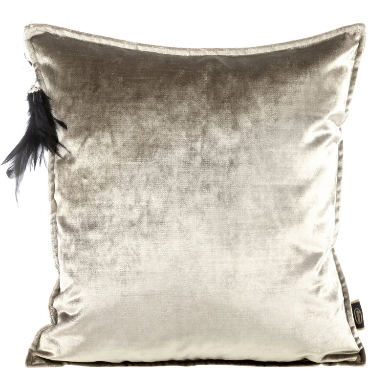 Poszewka velvetowa ROYAL 5 beżowa 45 X 45 CM – miękka z chwostem