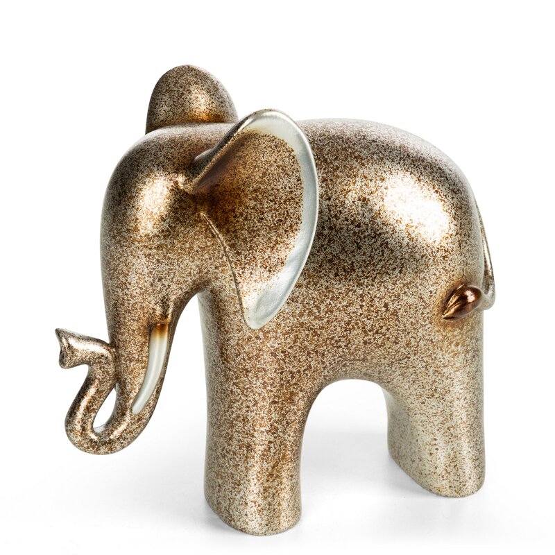 Figurka dekoracyjna TADEO (01) srebrna 17 X 8 X 17 CM – brokatowy słoń
