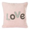 Poszewka dekoracyjna LOVE różowa 45 X 45 cm – miękka i przytulna