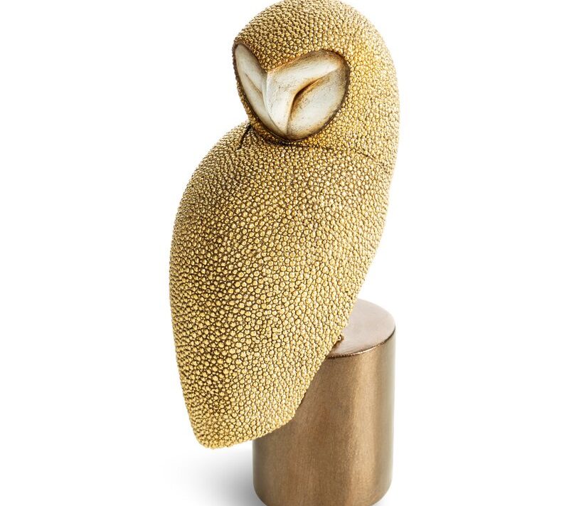 Figurka ceramiczna Lukas złota 9 X 7 X 19 cm – z unikalną fakturą