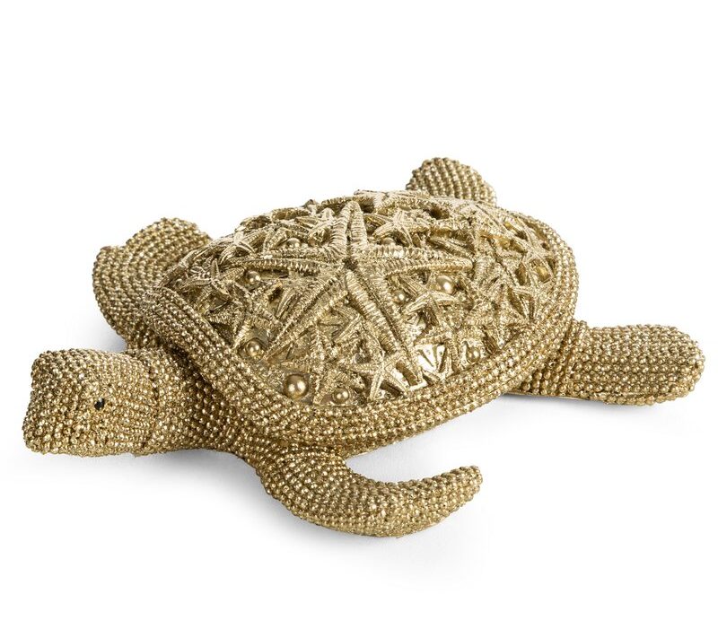 Figurka ceramiczna żółw Eldo szampańska 15 X 14 X 4 CM – uroczy akcent