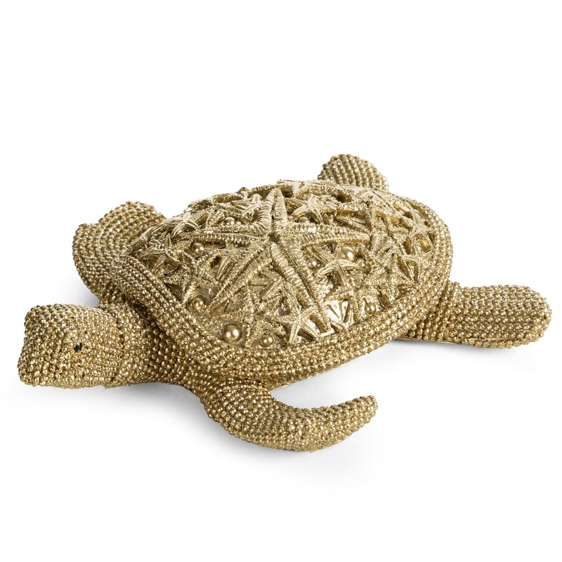 Figurka ceramiczna żółw Eldo szampańska 15 X 14 X 4 CM – uroczy akcent
