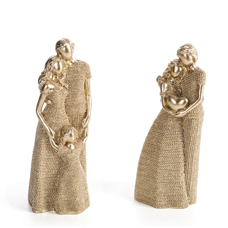 Figurka ceramiczna Eldo szampańska 9 X 8 X 22 cm – symbol miłości i rodziny