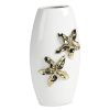 Wazon ceramiczny Noela (03) biały 22 X 13 X 25 CM – do salonu i sypialni