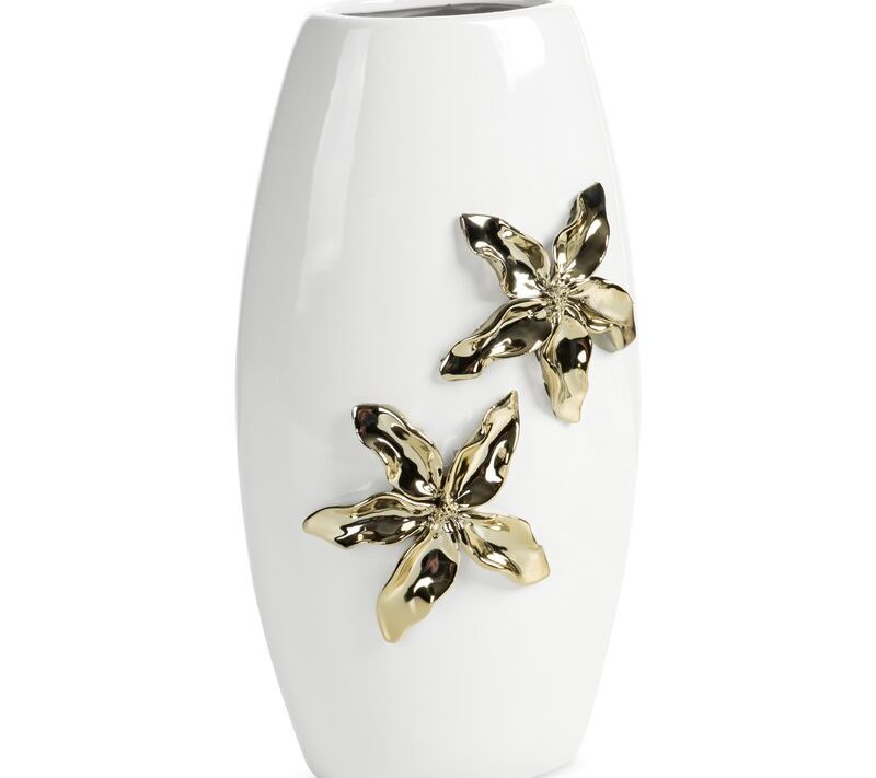 Wazon ceramiczny Noela biały 19 X 13 X 35 CM – na susze i kwiaty