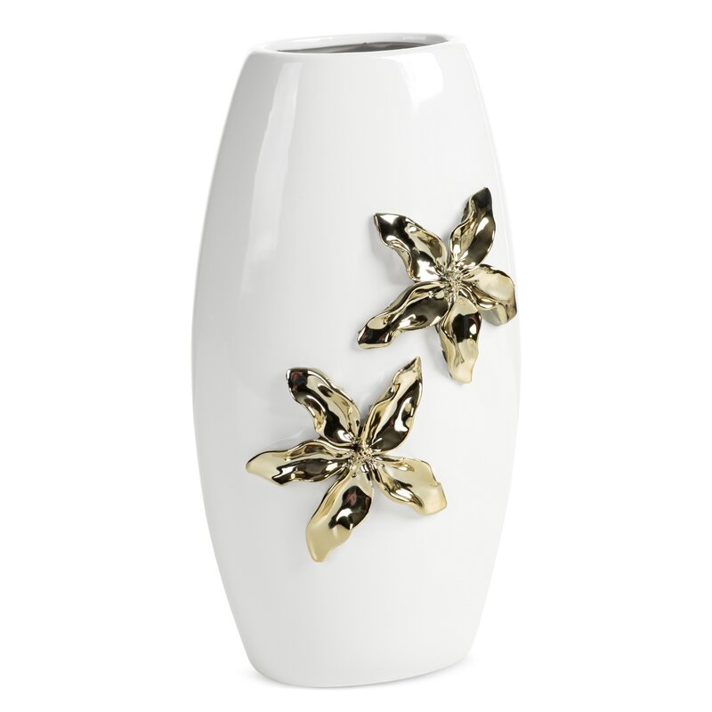 Wazon ceramiczny Noela biały 19 X 13 X 35 CM – na susze i kwiaty