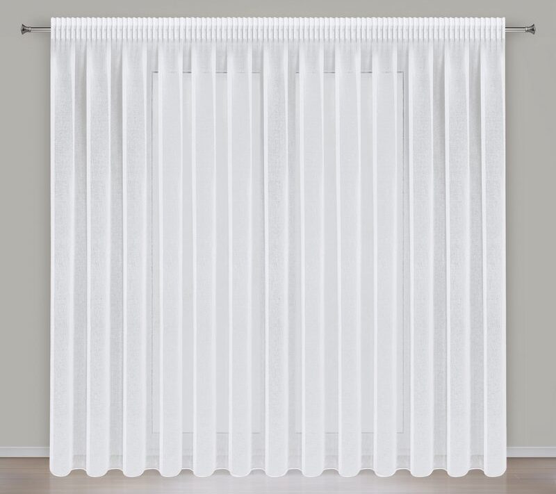 Firana gotowa Elpidia biała 350 X 250 CM – lekka etamina na taśmie