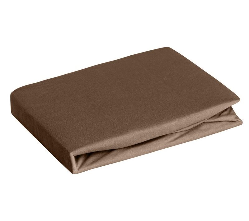 Prześcieradło z gumką jersey D91 brązowe 220 X 200 X 30 CM – miękkie i elastyczne