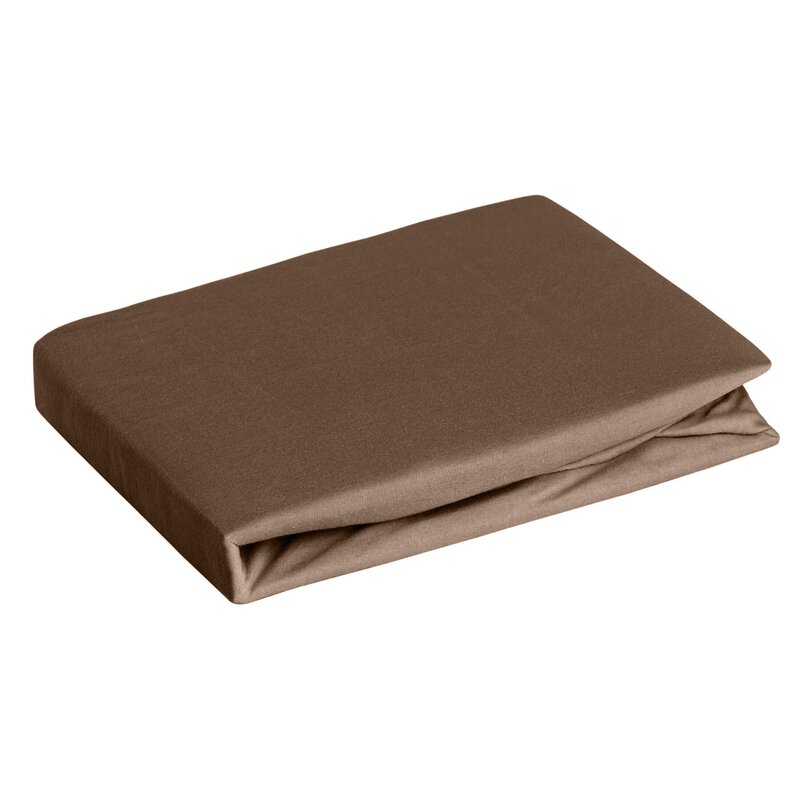 Prześcieradło z gumką jersey D91 brązowe 220 X 200 X 30 CM – miękkie i elastyczne
