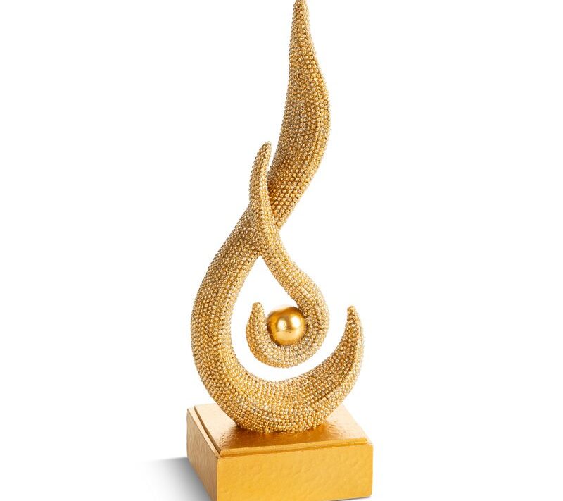 Figurka ceramiczna Eldo złota 8 X 5 X 21 CM – na komodę i biurko