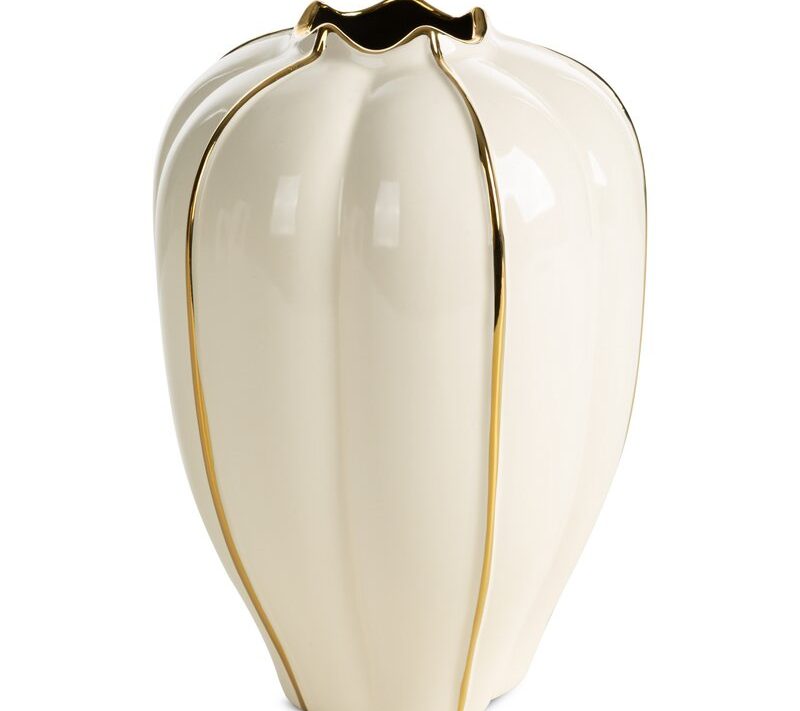 Wazon ceramiczny MARY kremowy 17 X 17 X 25 cm – na kwiaty i dekoracje