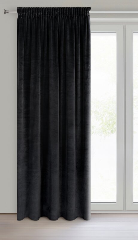 ZASŁONA GOTOWA D91 NAMI NA TAŚMIE 135 X 270 CM CZARNY