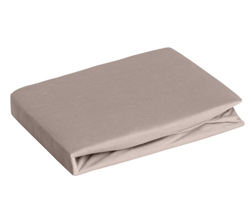 Prześcieradło z gumką jersey D91 ciemnobeżowe 220 X 200 X 30 CM – miękkie i elastyczne